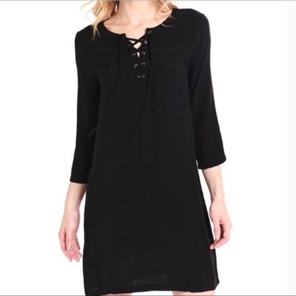 Cupcakes And Cashmere Black Shift Dress Size S Casual Preppy Grunge